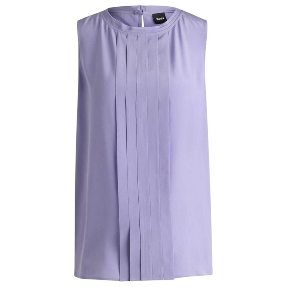 Boss Womens/Ladies Jewel Collared Regular Sleeveless Blouse / Amethyst Purple